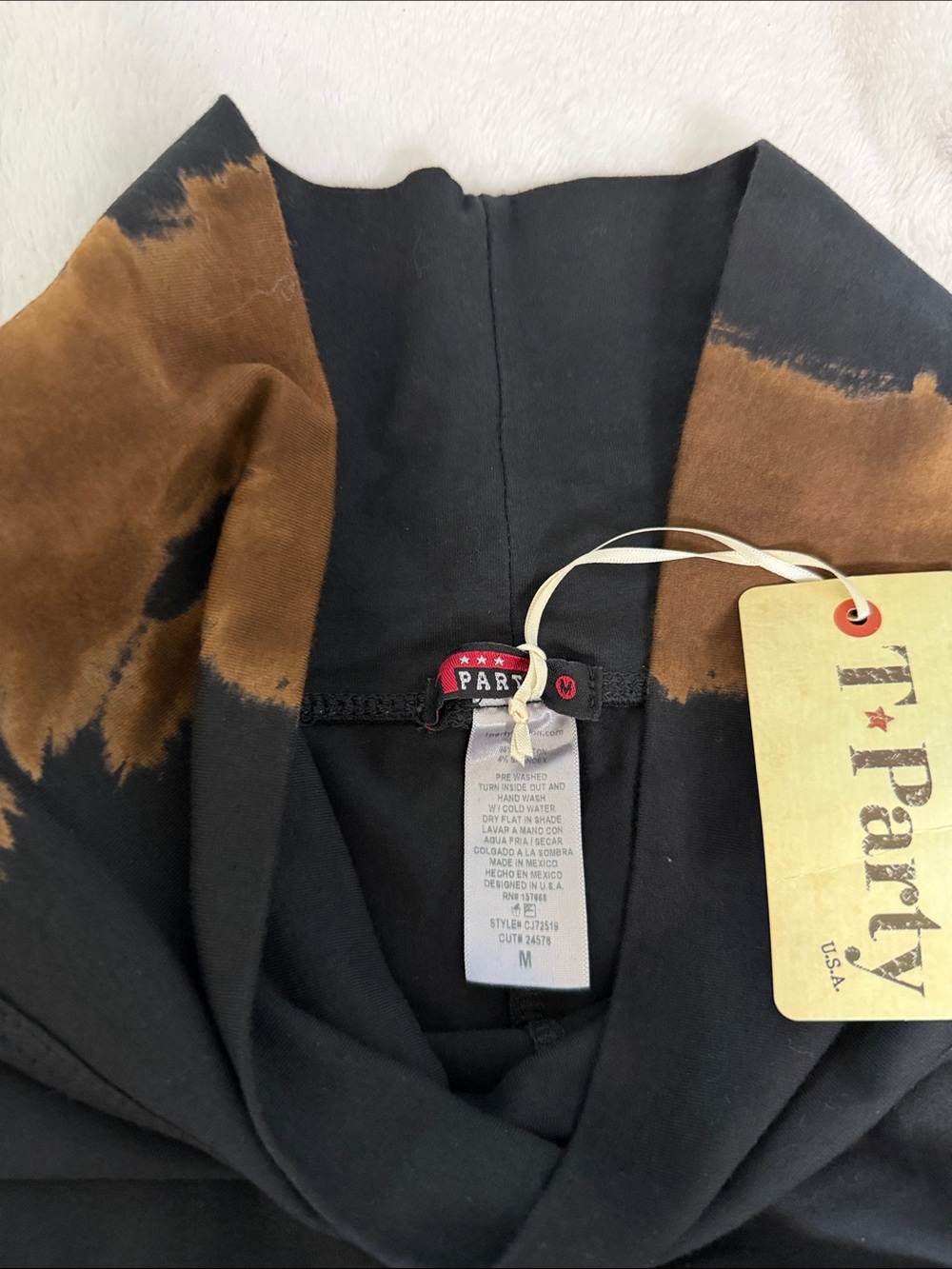 T Party Fashion Black with Brown Fringe Wide Leg Pants - Picture 2 of 3